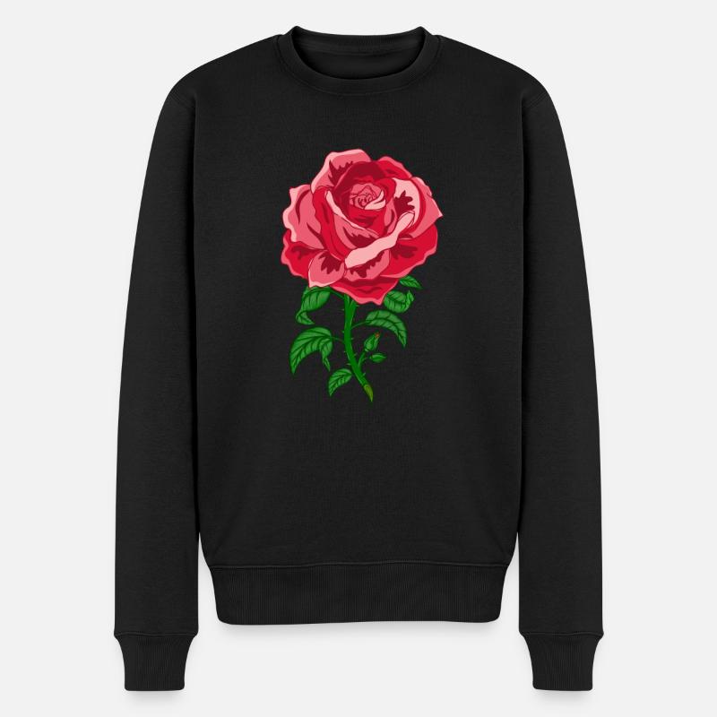 Rose Roses Rose Garden Jardinier - Pull Premium bio Homme - noir