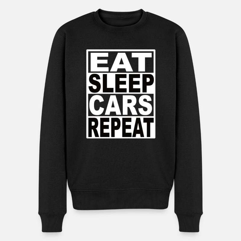 Manger des voitures-sommeil Répéter - Pull Premium bio Homme - noir