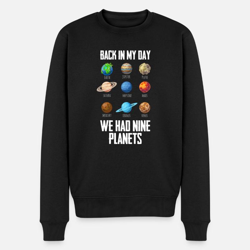 Astronomie Sonnensystem 9 Planeten Universum - Männer Premium Bio Pullover - Schwarz