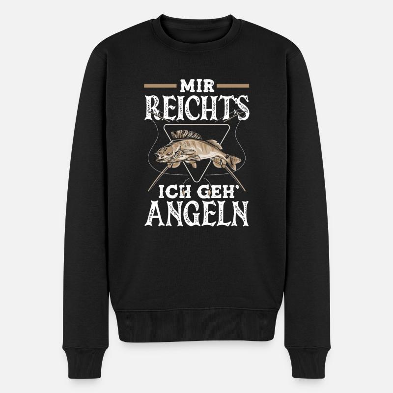 Mir Reicht's Ich Geh Angeln Angler Geschenk - Männer Premium Bio Pullover - Schwarz