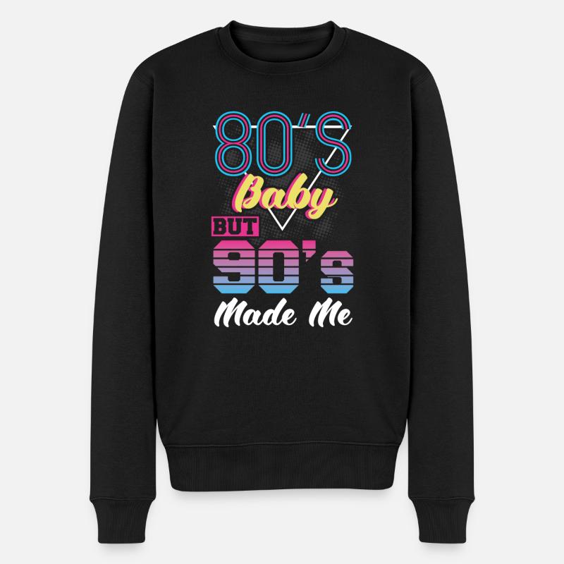 90er Jahre 90er Jahre Kostüm 90er Mode - Männer Premium Bio Pullover - Schwarz