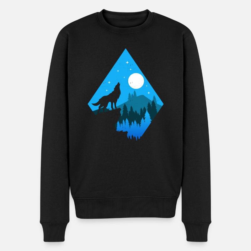 Idée cadeau Wolves Wolf - Pull Premium bio Homme - noir