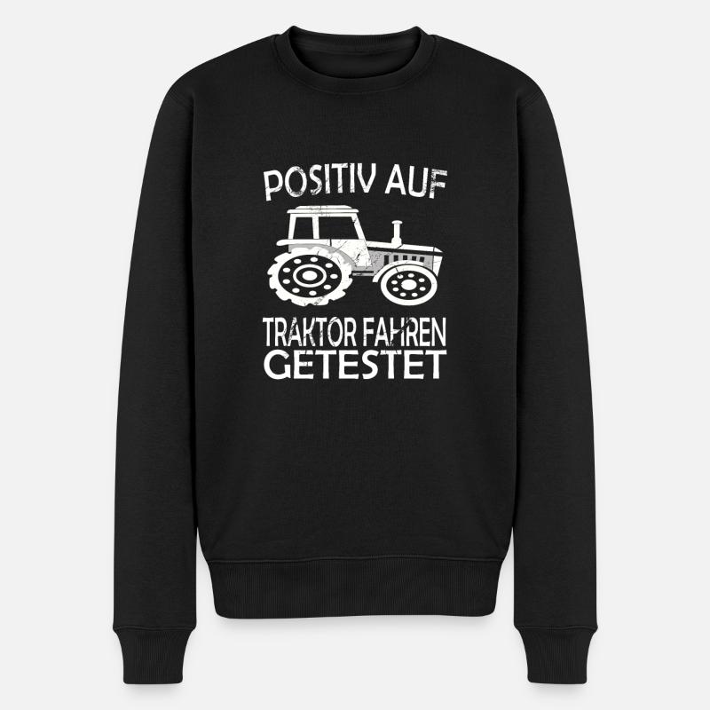 Witzige Landwirtschat, Bauer & Traktor Motive - Männer Premium Bio Pullover - Schwarz