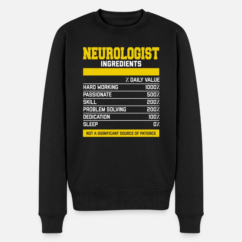 Awesome Neurologist Ingredients Tee Shirt - Männer Premium Bio Pullover - Schwarz