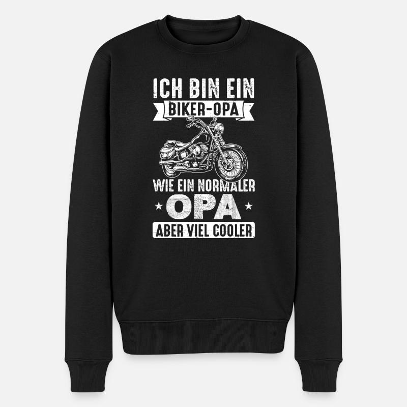Biker-Opa wie normaler Opa aber viel cooler - Männer Premium Bio Pullover - Schwarz