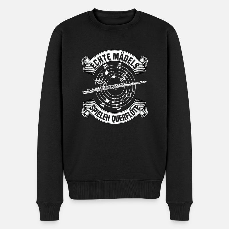 Musik Instrument Flöte | Querflöte - Männer Premium Bio Pullover - Schwarz