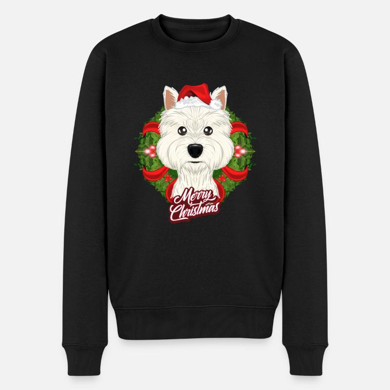 Joyeux Noël West Highland Terrier - Pull Premium bio Homme - noir