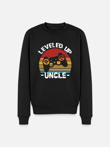 Level Up Uncle Uncle Uncle Birthday Uncle - Men's Premium Organic Jumper - black