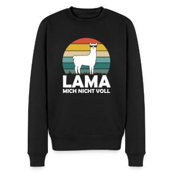 Lama mich nicht voll - Männer Premium Bio Pullover - Schwarz - Vorne - Nico (187cm)