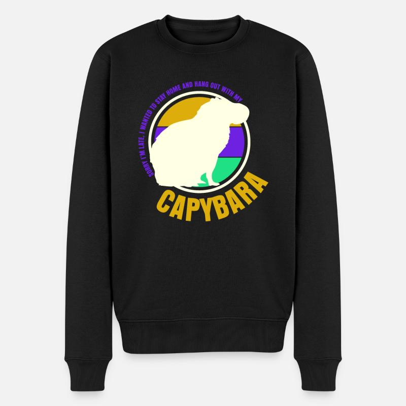 Capybaras Wasserschwein Capybara - Männer Premium Bio Pullover - Schwarz