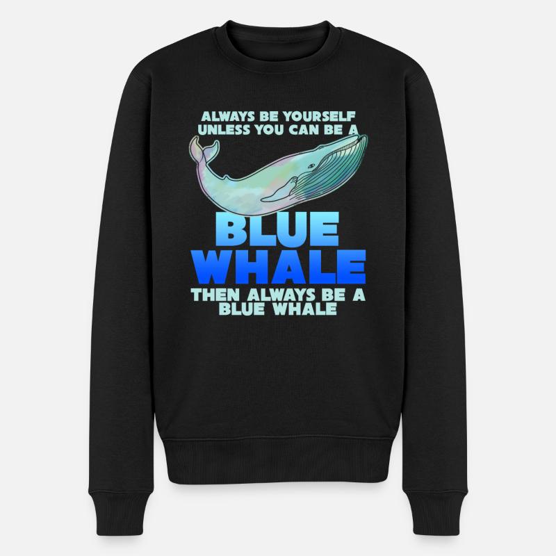 Baleine bleue Baleine bleue Disant blague Baleines Baleine - Pull Premium bio Homme - noir