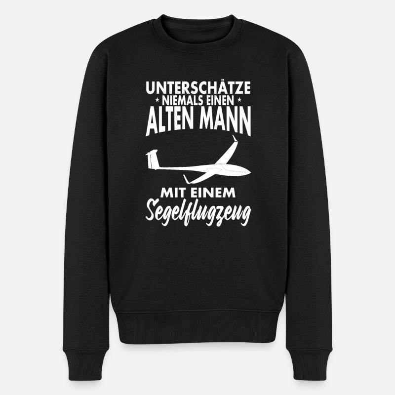 Segelfliegen und Segelflieger - Männer Premium Bio Pullover - Schwarz