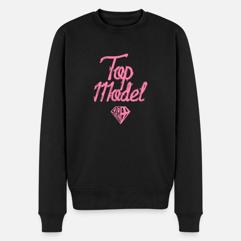 Model - Männer Premium Bio Pullover - Schwarz
