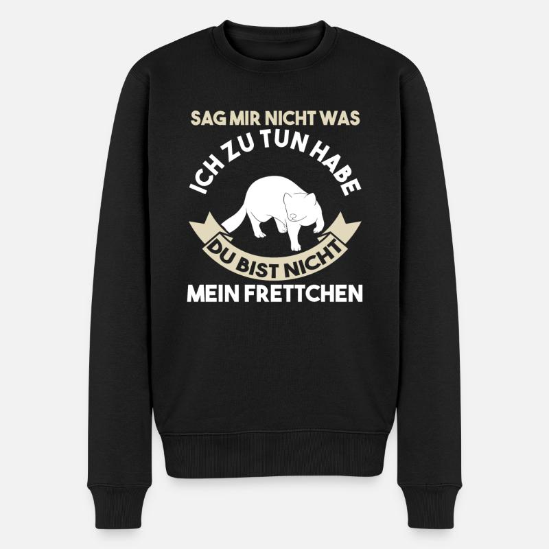 Frettchen - Männer Premium Bio Pullover - Schwarz