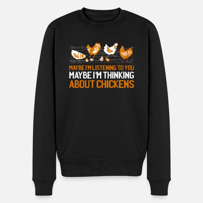 Hühner Huhn Hühnerzüchter - Männer Premium Bio Pullover - Schwarz