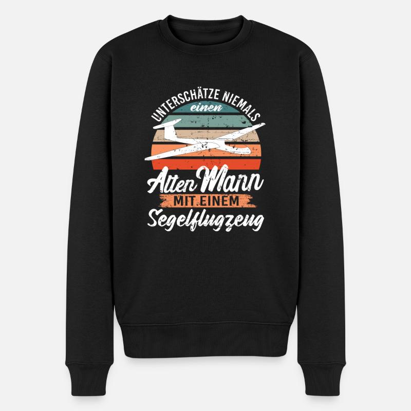 Segelfliegen und Segelflieger - Männer Premium Bio Pullover - Schwarz
