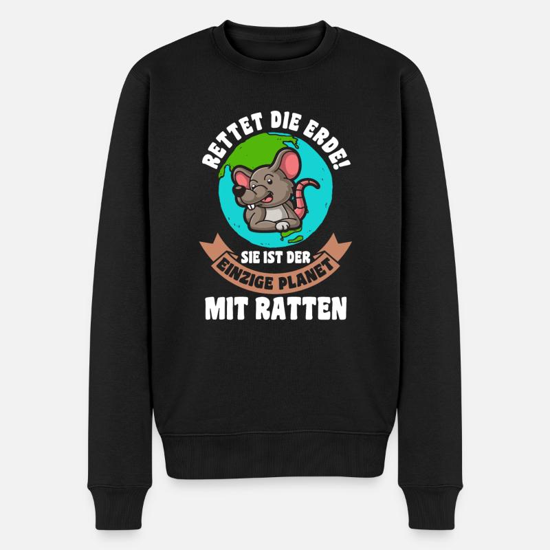 Ratte Umweltschutz Tierschutz Astronaut Ratte - Männer Premium Bio Pullover - Schwarz
