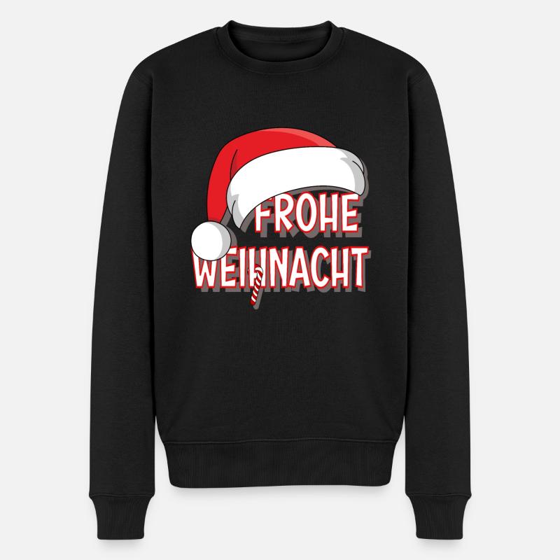 Frohe Weihnacht - Männer Premium Bio Pullover - Schwarz