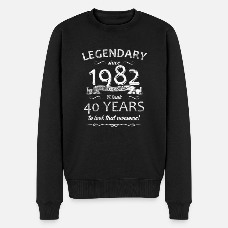 40. Geburtstag Legendär seit 1982 Retro - Männer Premium Bio Pullover - Schwarz
