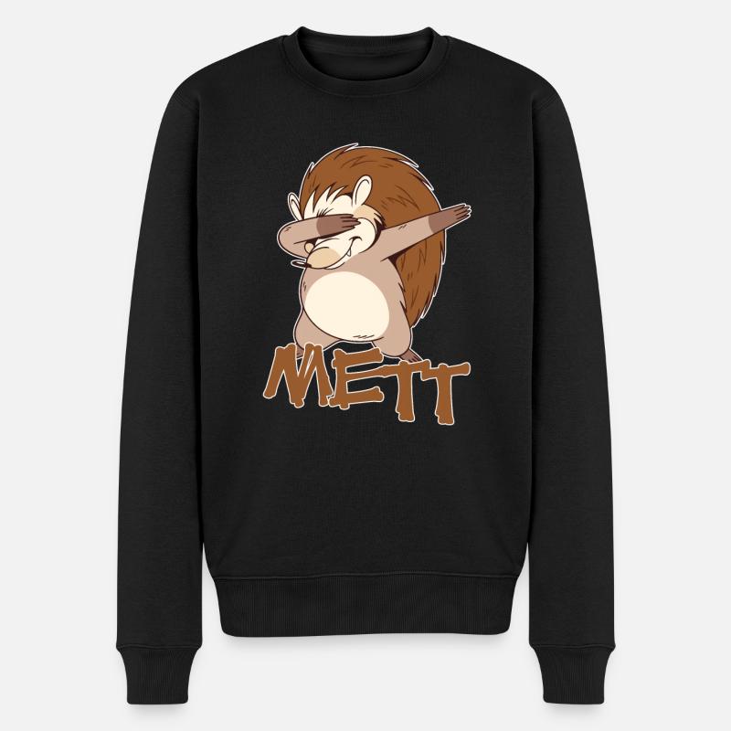 Rettet den Mettigel Mett Hackfleich Mettbrötchen - Männer Premium Bio Pullover - Schwarz