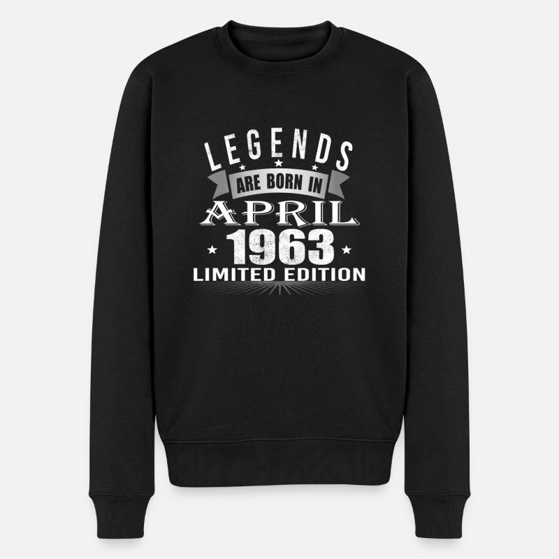 Legends born in April 1963 - Männer Premium Bio Pullover - Schwarz