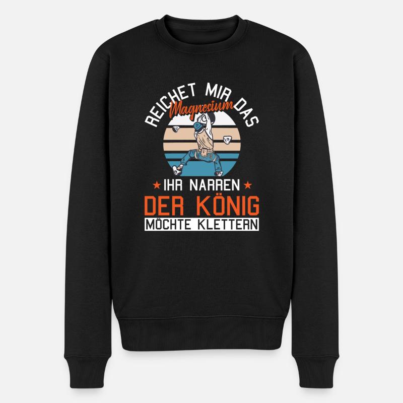 Klettern reichet mir Magnesium Kletterer Bouldern - Männer Premium Bio Pullover - Schwarz