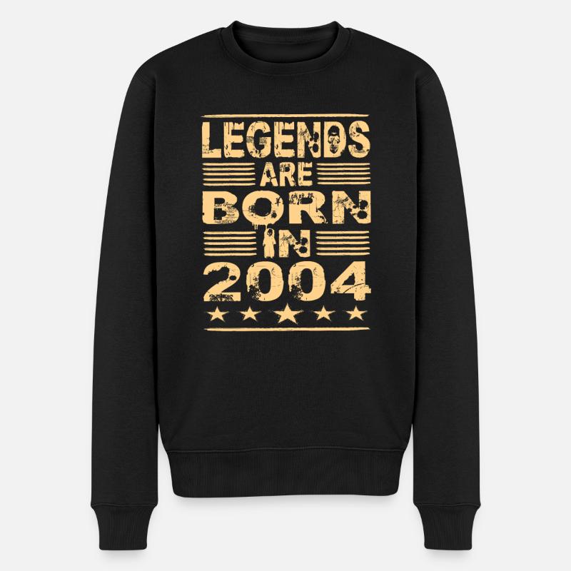Legenden werden 2004 geboren - Männer Premium Bio Pullover - Schwarz