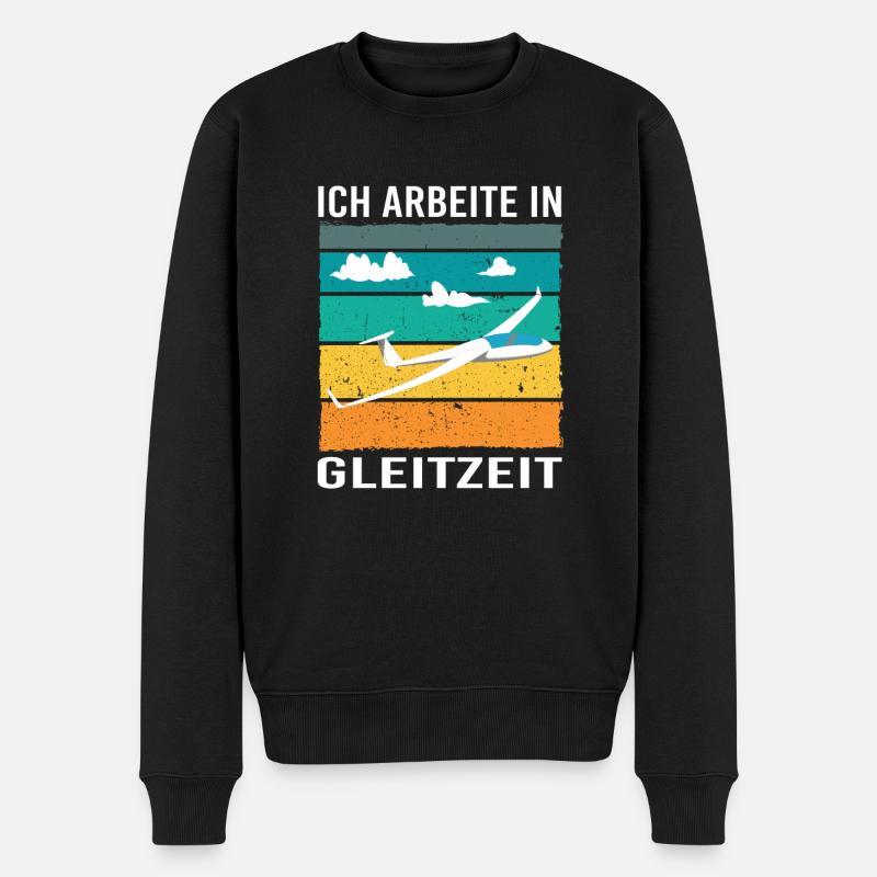 Ich arbeite in Gleitzeit - Männer Premium Bio Pullover - Schwarz