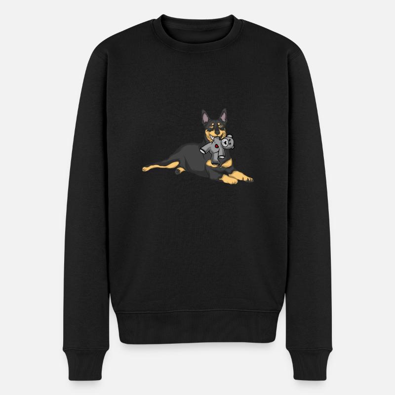 Australian Kelpie Stofftier - Männer Premium Bio Pullover - Schwarz