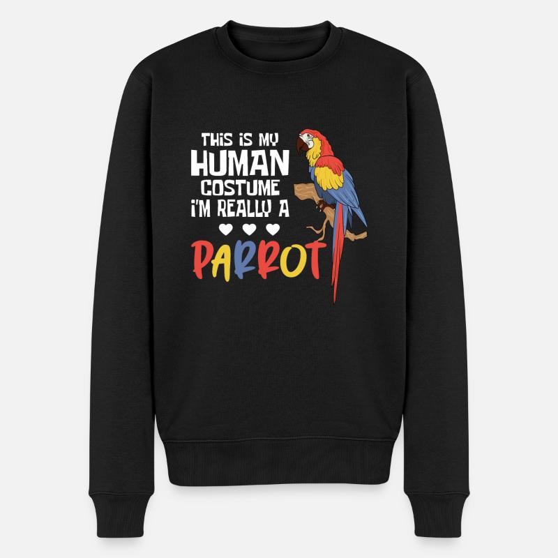 Papageien Papagei Kostüm - Männer Premium Bio Pullover - Schwarz