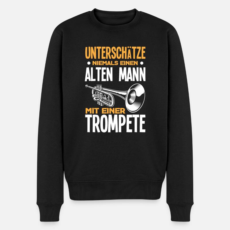 Trompete Trompeter Trompeten Spieler - Männer Premium Bio Pullover - Schwarz
