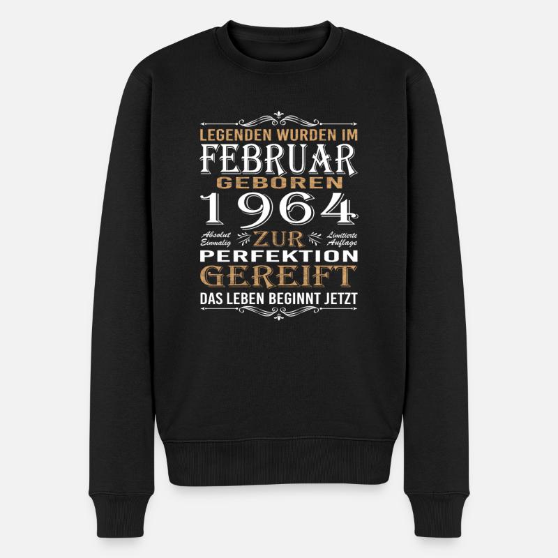 Legenden wurden im Februar 1964 geboren - Männer Premium Bio Pullover - Schwarz