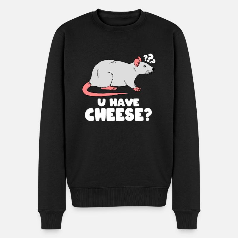 Süße Ratte Ratten Käse - Männer Premium Bio Pullover - Schwarz