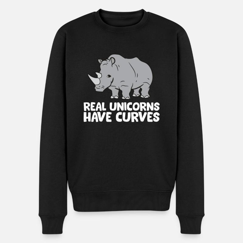 Lustige Nashorn-Liebhaberin Echte Einhörner haben - Männer Premium Bio Pullover - Schwarz