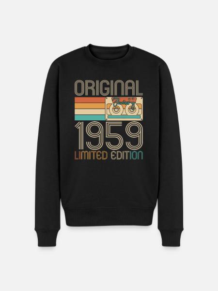 Born 1959 Born January Original Birthday - Men's Premium Organic Jumper - black