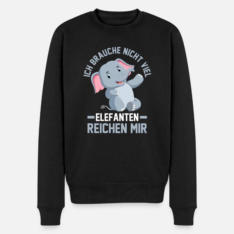 Elefant Zoo Elefanten - Männer Premium Bio Pullover - Schwarz