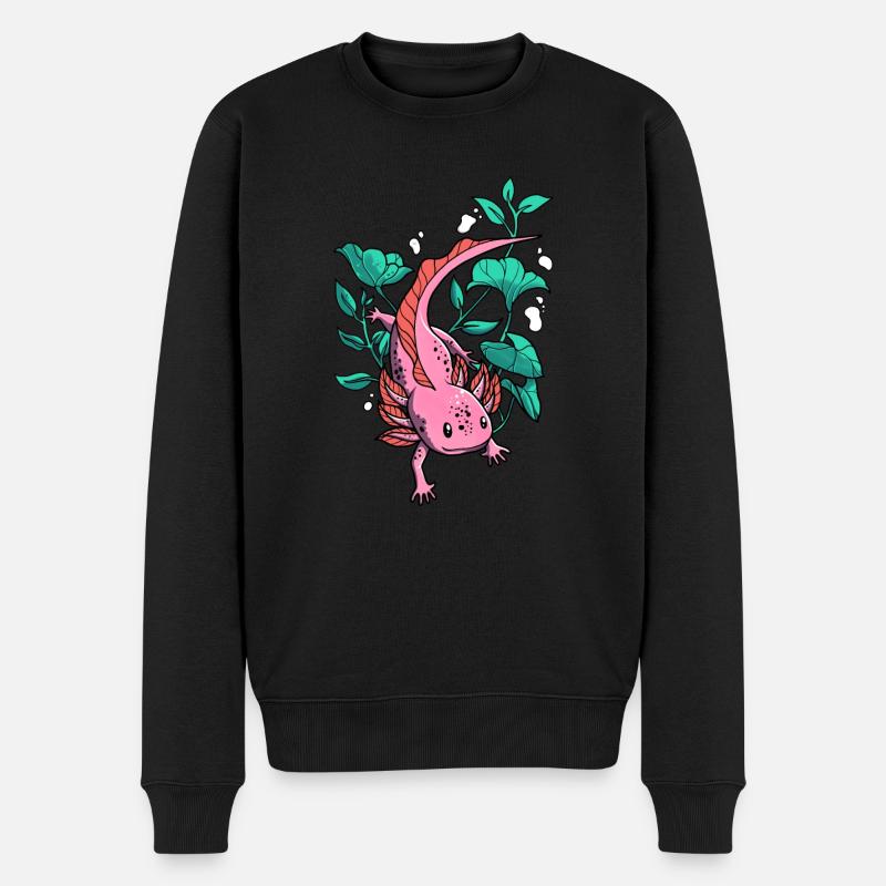 Axolotl Salamander - Männer Premium Bio Pullover - Schwarz