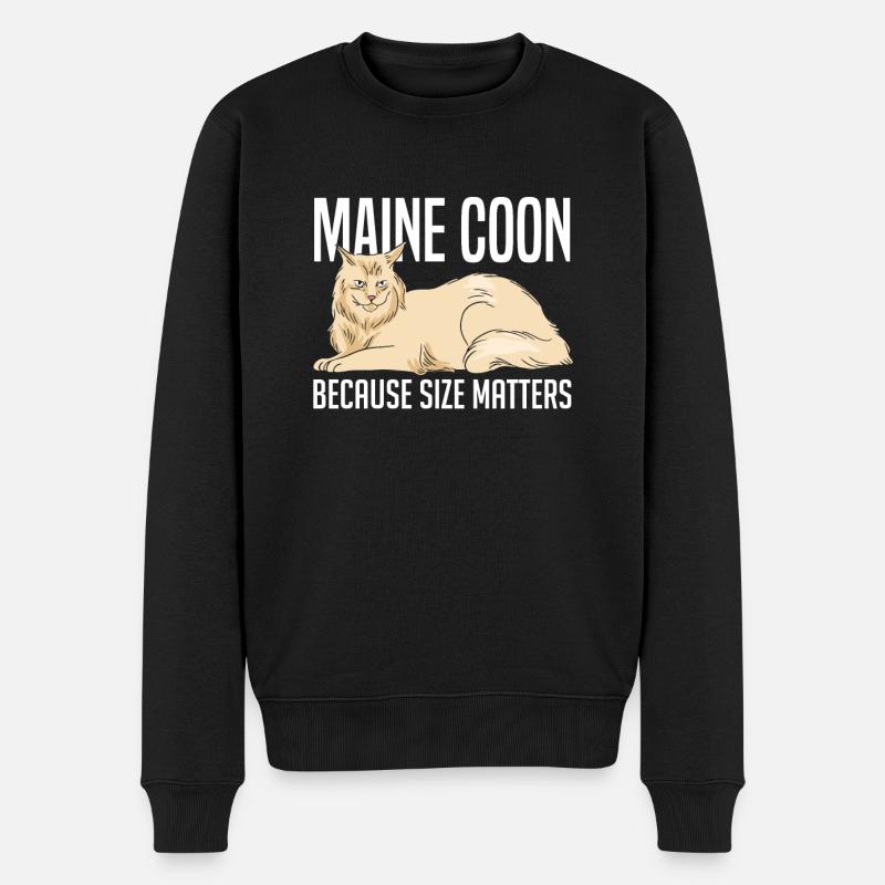 Maine Coon Katze - Männer Premium Bio Pullover - Schwarz