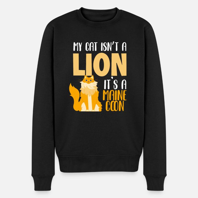 Maine Coon Chat - Pull Premium bio Homme - noir