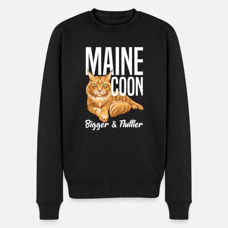 Maine Coon Katze - Männer Premium Bio Pullover - Schwarz