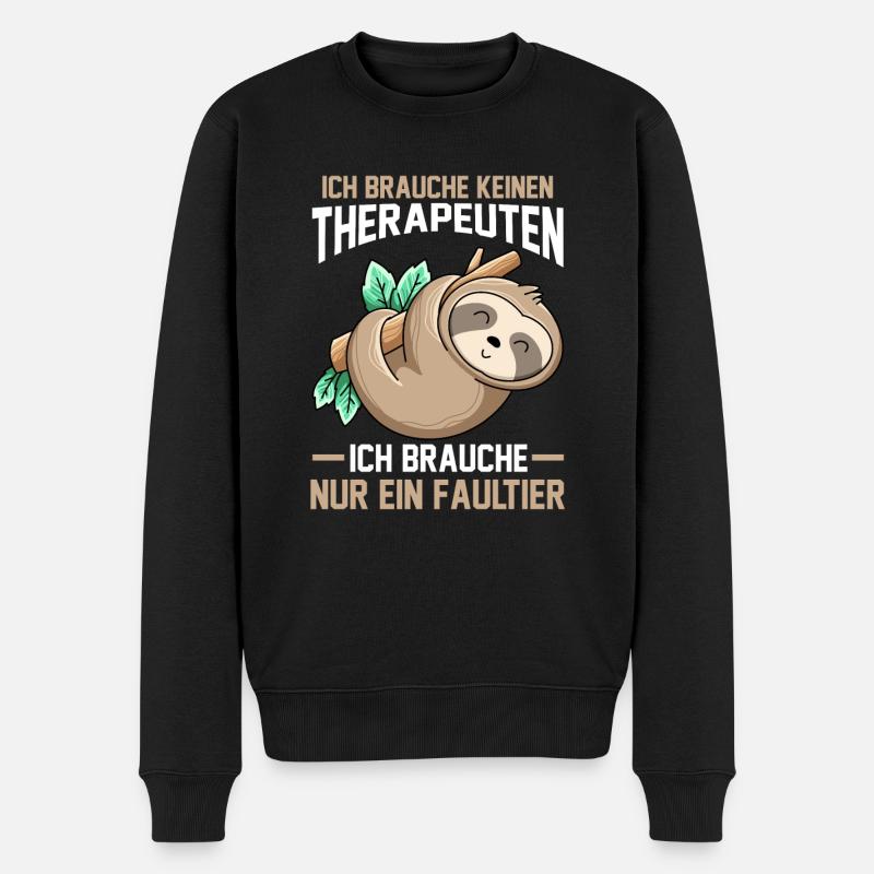 Faultier Therapeuten Faultier - Männer Premium Bio Pullover - Schwarz