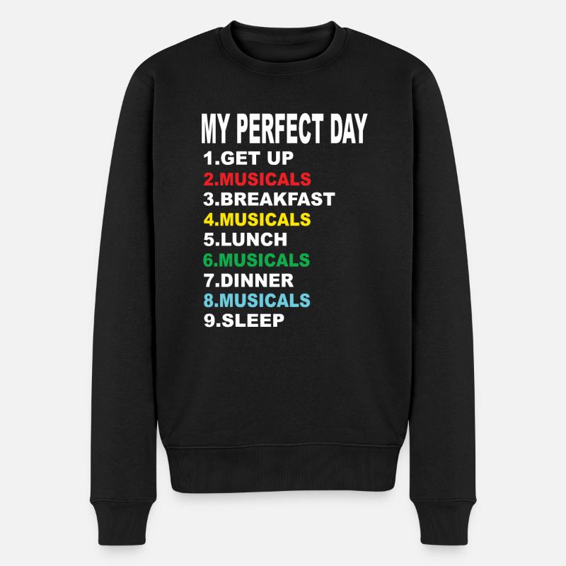 Mein Perfekter Tag Musicals - Männer Premium Bio Pullover - Schwarz