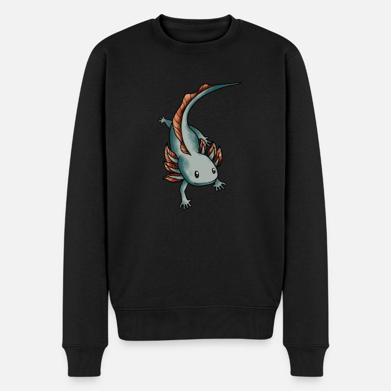 Axolotl Salamander - Männer Premium Bio Pullover - Schwarz