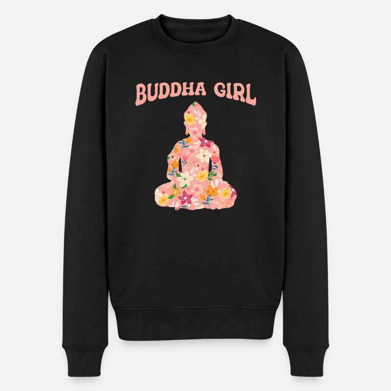 Buddha Buddhist Buddhismus - Männer Premium Bio Pullover - Schwarz
