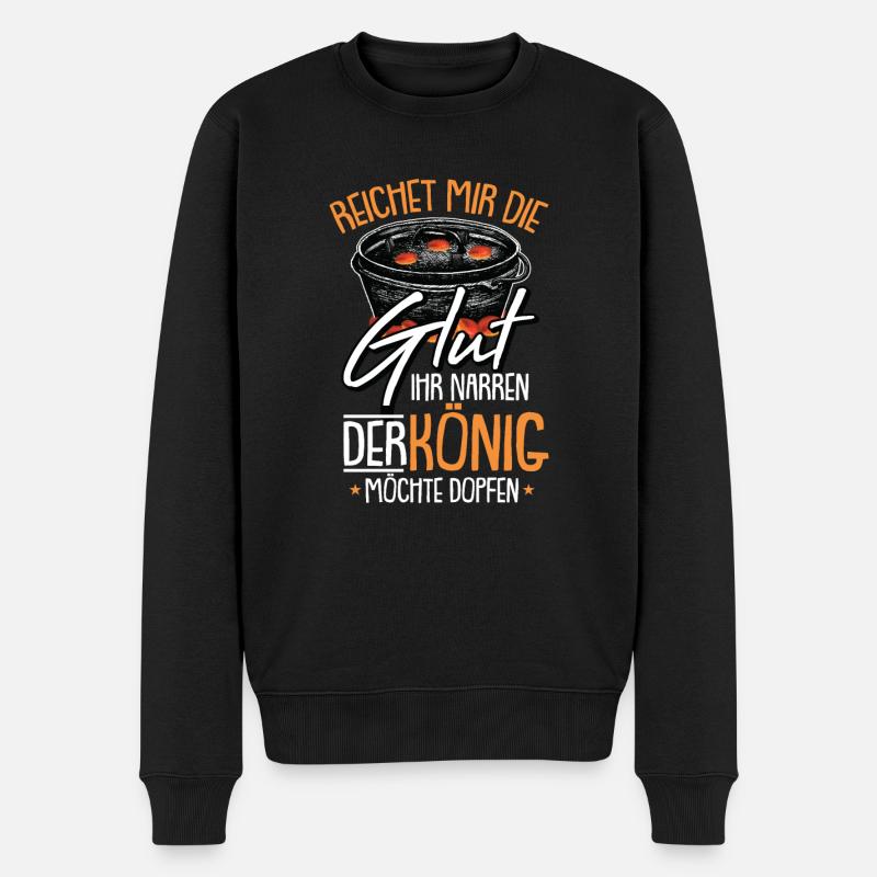 Dutch Oven Dopfen Glut BBQ Feuertopf - Männer Premium Bio Pullover - Schwarz