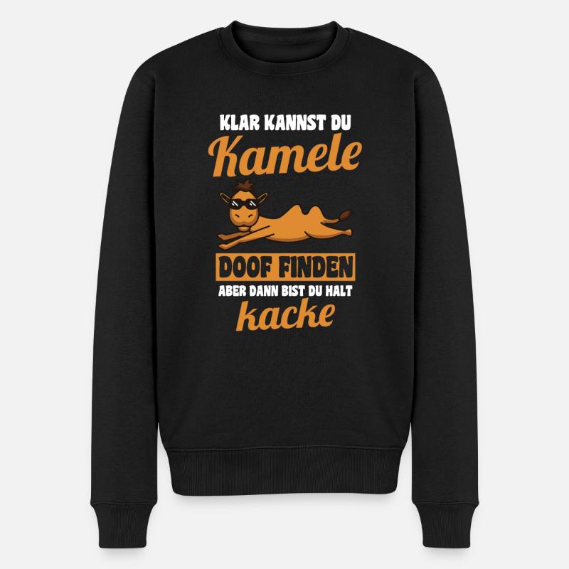 Kamele Kamel - Männer Premium Bio Pullover - Schwarz