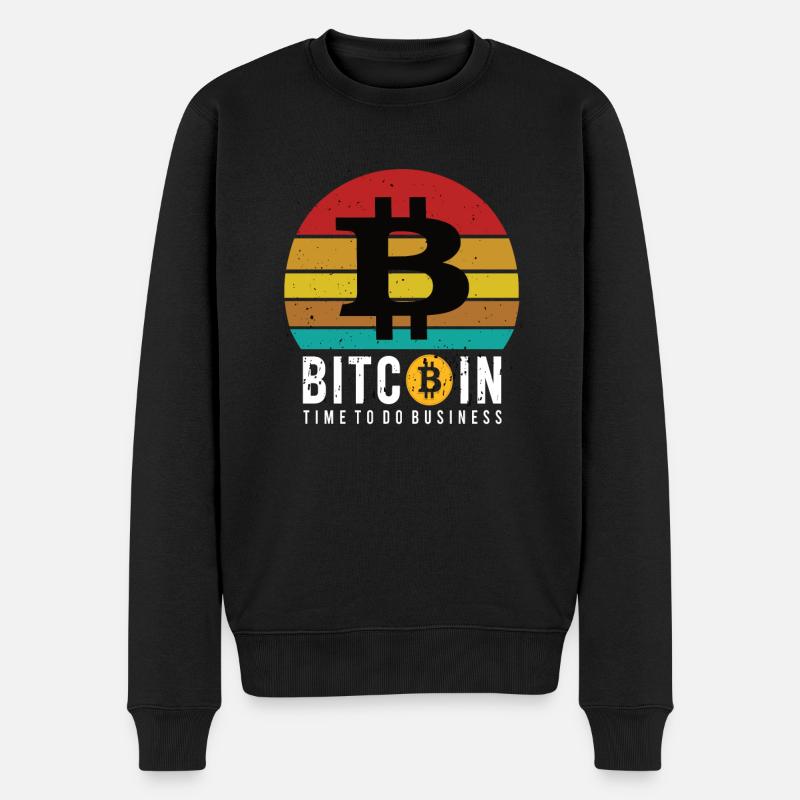 Bitcoin Time To Do Business - Männer Premium Bio Pullover - Schwarz