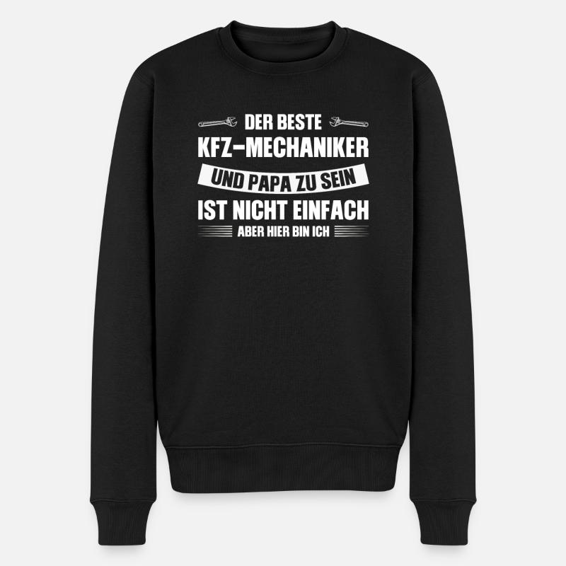 KfZ-Mechaniker Papa Auto-Mechaniker Geschenk - Männer Premium Bio Pullover - Schwarz