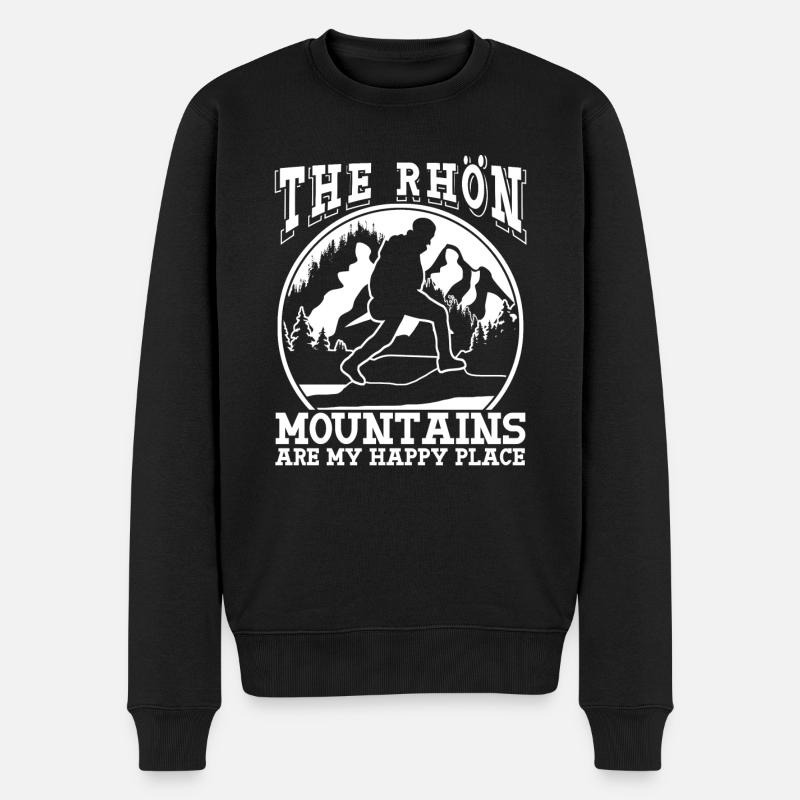 Rhön Mountains Wandern Rhöner Berge - Männer Premium Bio Pullover - Schwarz
