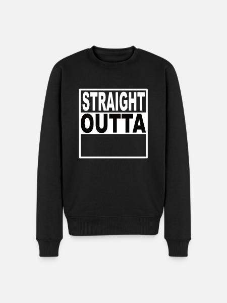 Straigt Outta - Pull Premium bio Homme - noir